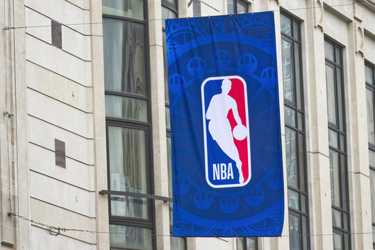 Banner with the logo of the National Basketball Association (NBA).