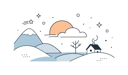 Late winter color palette. A calm abstract scene with soft muted colors inspired by late winter skies and snow, gently blending shapes to