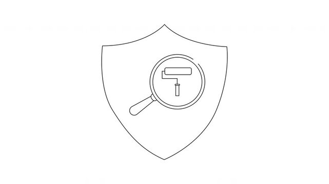 Shield Paint Roller Inspection Icon Animation Video.