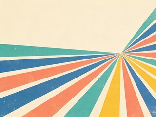 retro colorful sunburst background with vintage rays pattern, abstract radial stripes in pastel tones for poster, banner and graphic design