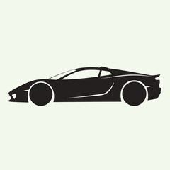 Obraz premium Silhouette of a Sleek Sports Car.