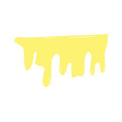 Liquid drips or liquid sauce drop. Seamless drops of honey, Cheese, syrup, mustard, butter, yellow paint, ink. Vector ilustration