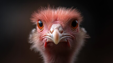 Fototapeta premium A close-up portrait of a vibrant bird with striking features and intense colors, exhibiting a range of emotions and showcasing the breathtaking beauty of avian life in nature.