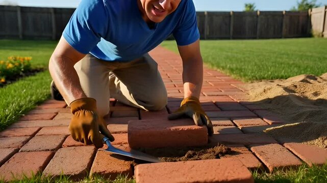 DIY Paving Brick Pathway Installation for Garden Landscaping & Home Improvement