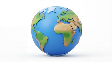 Fototapeta premium Earth Globe Model: A Detailed 3D Render of Our Planet.