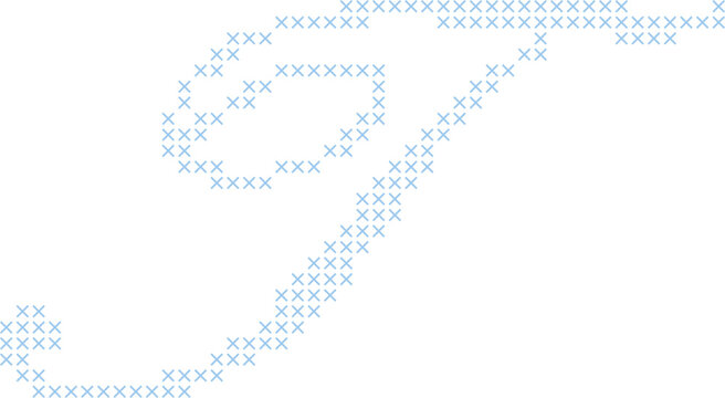 Cross Stitch Style Calligraphy Alphabet With Cursive Script Letter T Elegant Vintage Hand Lettered Typography Font Illustration