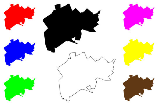 Benoni city (Republic of South Africa, RSA) map vector illustration, scribble sketch Benoni map