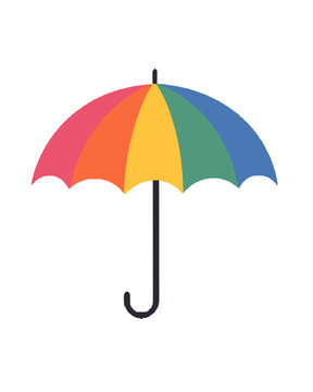 Ilustra&ccedil;&atilde;o vetorial de sombrinha de frevo aberta com cores do arco-&iacute;ris 