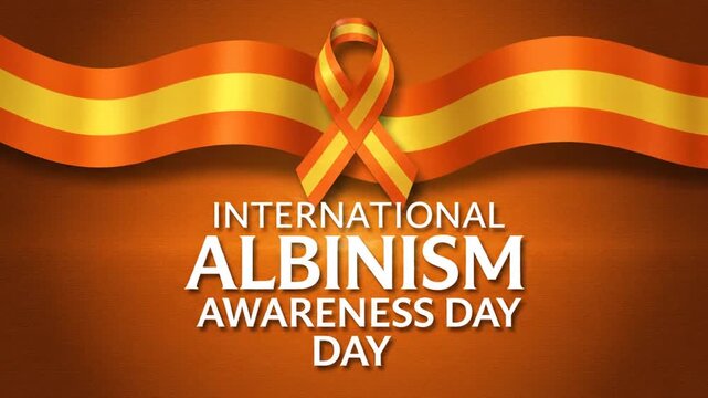 International Albinism Awareness Day graphic with ribbon and flags