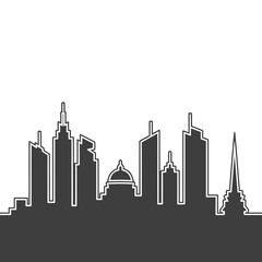 Obraz premium Modern City Skyline Silhouette 1.