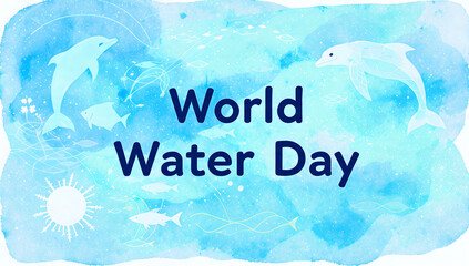 World Water Day Illustration with Dolphins