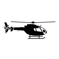 Silhouette of a Modern Helicopter in Flight 1.