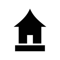 Simple Black House Icon.