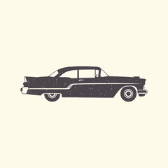 Vintage American Classic Car Silhouette.