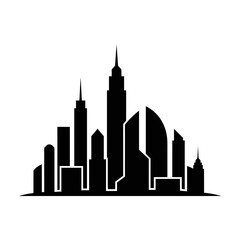 Obraz premium Modern City Skyline Silhouette.