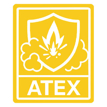 ATEX zone sign with explosion and smoke symbol