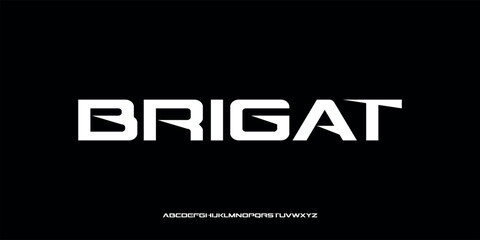 Vector illustration of a futuristic style alphabet letter display with bold, sharp and modern characters.