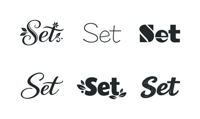 Artistic Lettering Grid. organic minimal design lettering. Set lettering. harmonious lettering variations of the same emblematic concept, each with different