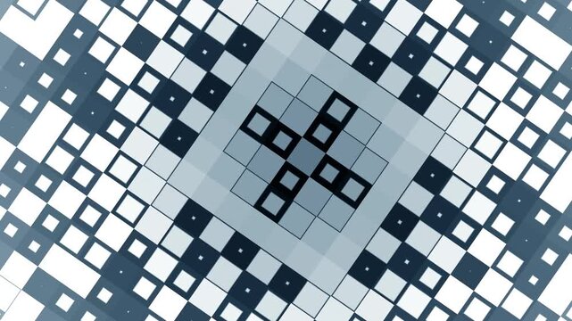 Abstract geometric blue square and diamond grid seamless loop background