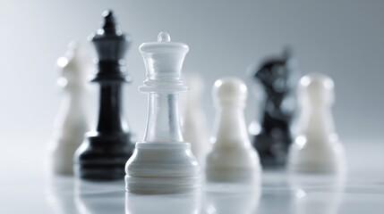 Strategic thinking and leadership concept with chess pieces