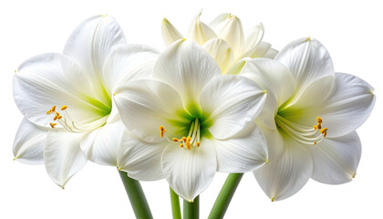 Fototapeta premium A cluster of elegant white flowers with lush, layered petals, close-up