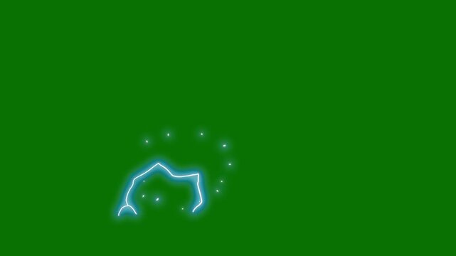 2D cartoon electricity FX overlay on green screen with hand-drawn sparks, blue thunder pulses, and flashing comic energy bursts. Perfect for anime action sequences, VFX, and power transitions
