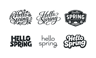 Fototapeta premium Image Generation. Inspired by the season. Set lettering. harmonious lettering variations of the same emblematic concept, each with different artistic