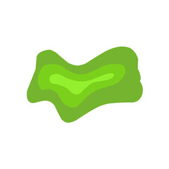 Fototapeta premium Green cartoon slime. Goo blob splashes, sticky dripping mucus 