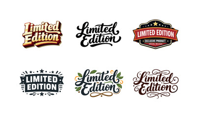 Fototapeta premium Image Generation. Limited edition product lettering. Set lettering. harmonious lettering variations of the same emblematic concept, each with different