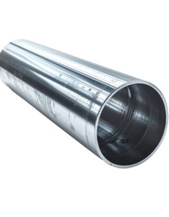 A shiny, metallic, cylindrical object with a hollow interior against black