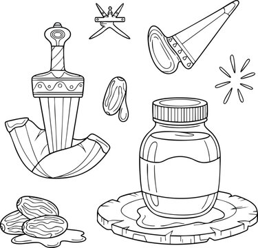 Medicinal bottle and traditional tools in still life