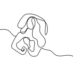 Continuous Line Art Sleeping Person - Minimalist Rest Illustration