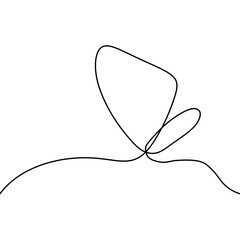 Abstract Continuous Line Art Butterfly Illustration