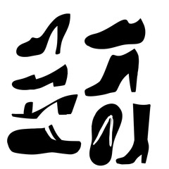 Abstract Shape Silhouette Set - Minimalist Grid Design"