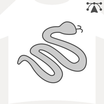 Viper snake, python isometric icon, tattoo artwork concept. Vector graphics. Animal sign and editable stroke, outline style icon for mobile or web design.