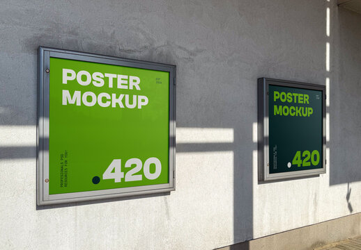 Two Square Poster PSD Mockups