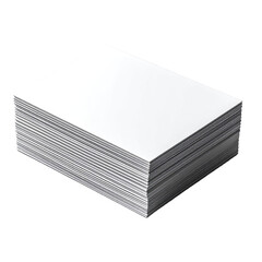 Stack of white paper sheets, angled perspective on black background
