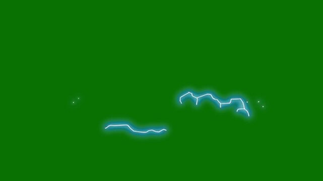 Hand-drawn electric lightning FX animation on green screen, featuring glowing thunder arcs, energy spark bursts, and flash explosion overlays. Ideal for VFX, anime scenes, or game power intros