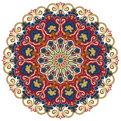 Mandala flowers, colorful circles, vintage floral elements.