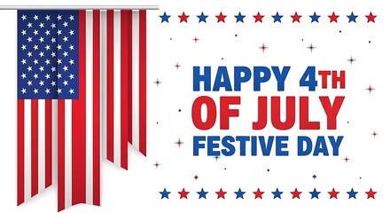 Obraz premium Happy 4th of july american flag festive day