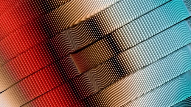 abstract background of animated colorful gradient 3d cards, 4k seamless loop