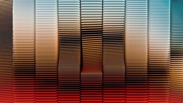 abstract background of animated colorful gradient 3d cards, 4k seamless loop