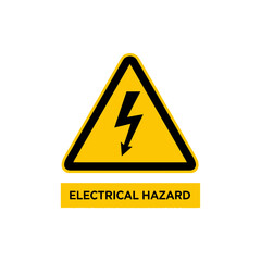 Electrical Hazard Warning Sign with Lightning Bolt Symbol