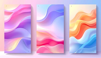 Obraz premium Vibrant gradient abstract panels contemporary artwork high resolution background image