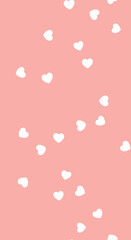 Pink Background with White Hearts
