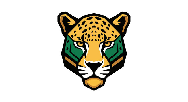 Geometric leopard head graphic