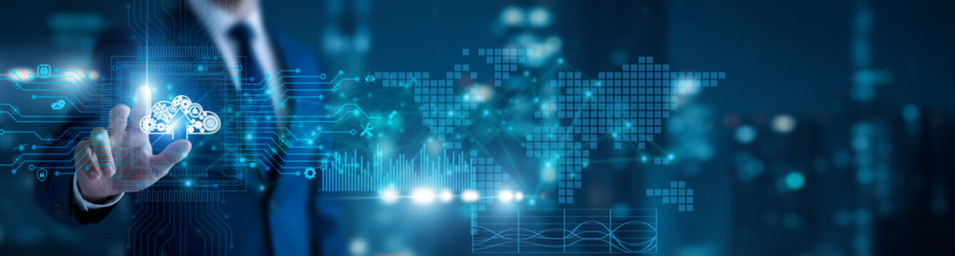 Engineer holding control panel. Automation uses technology to perform tasks with minimal human input, increasing productivity and reducing errors.