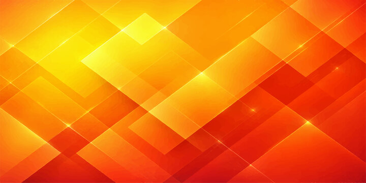 An abstract orange background vector illustration featuring a bright geometric pattern of yellow and red square mosaic tiles for a colorful seamless wallpaper design