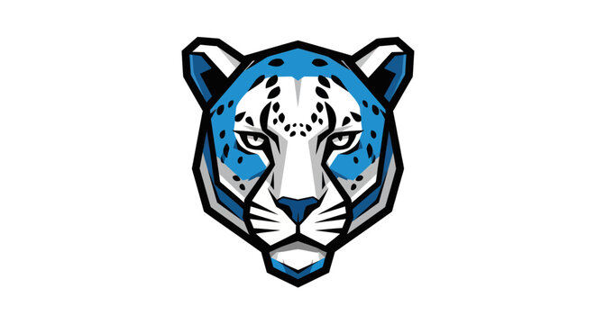 Geometric leopard head graphic