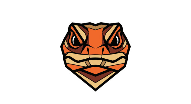 Geometric lizard face illustration